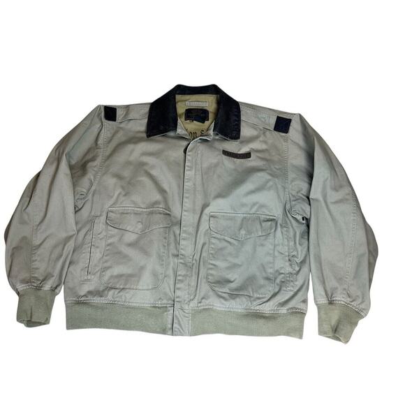 Vtg COCKPIT USA Air Force Army Aviator Type A-2 XL Flight Bomber Jacket Canvas - Picture 1 of 16